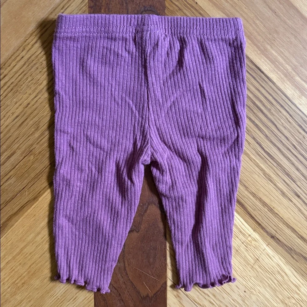 Carter's 0-3 Month Baby Girl Peplum Sweatshirt, Bodysuit & Leggings Set- Mauve